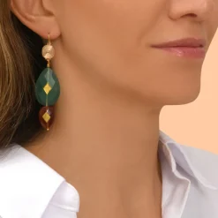 Babylon sleeper earrings - green agate