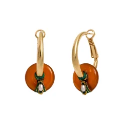 Babylon thin hoop earrings - orange