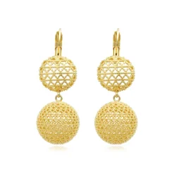 Betty double sleeper earrings - gold
