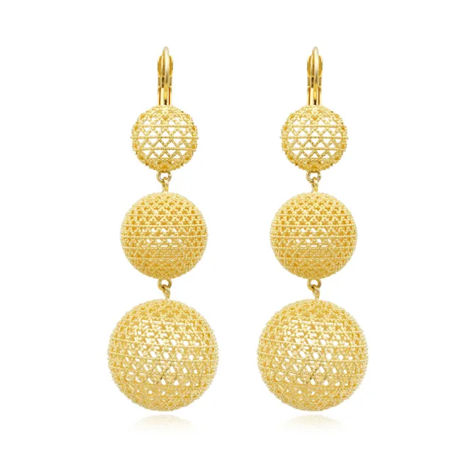 Betty long sleeper earrings - gold