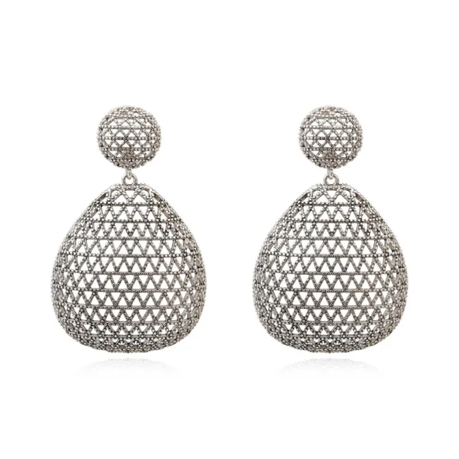 Betty pierced drop earrings - silver