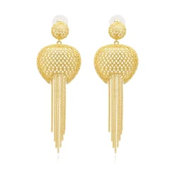 Betty pierced stud earrings in metal and chains - gold-plated