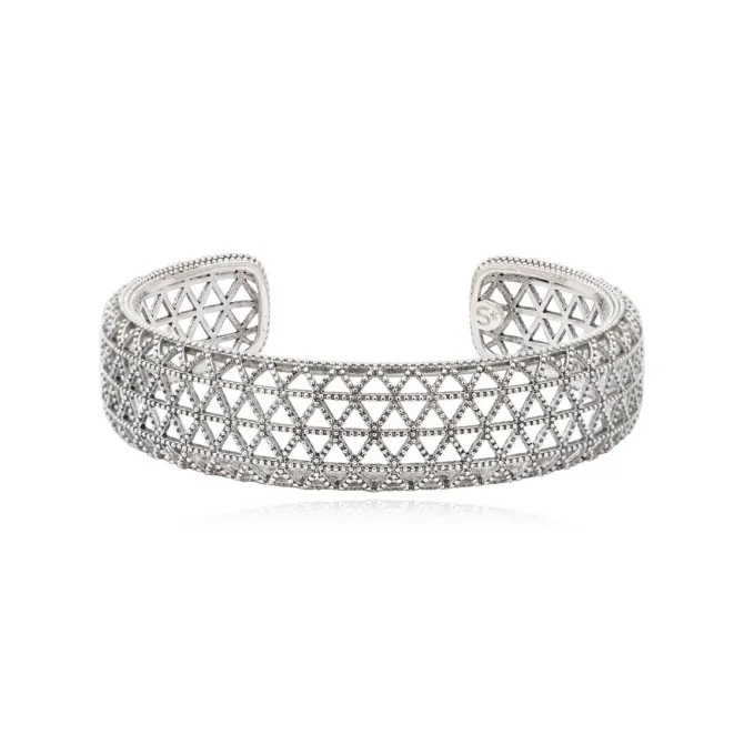 Betty Thin Cuff Bracelet - Silver