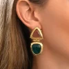 Byzance clip-on earrings – pale pink and green