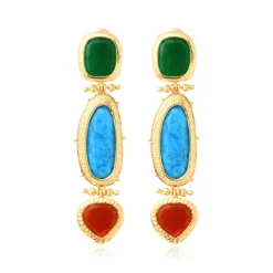 Byzance long clip-on earrings – multicoloured