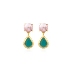 Byzance pierced stud earrings – blue