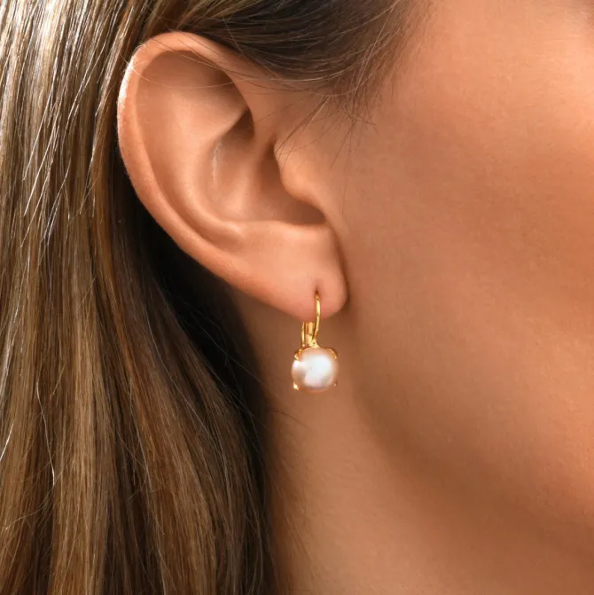 Byzance sleeper earrings – pearl