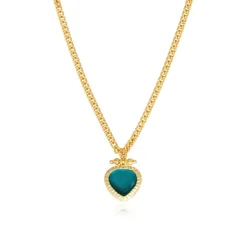 Byzantium pear pendant necklace – blue