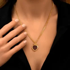 Byzantium pendant necklace – red