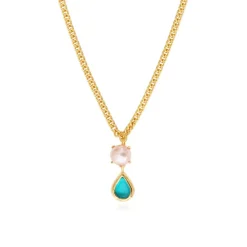 Byzantium teardrop pendant necklace – blue
