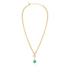Byzantium teardrop pendant necklace – blue