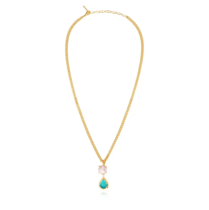 Byzantium teardrop pendant necklace – blue