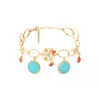 Capraia charm chain bracelet - turquoise