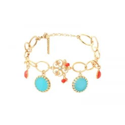 Capraia charm chain bracelet - turquoise