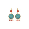 Capraia delicate sleeper earrings - turquoise