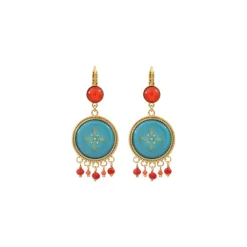 Capraia delicate sleeper earrings - turquoise