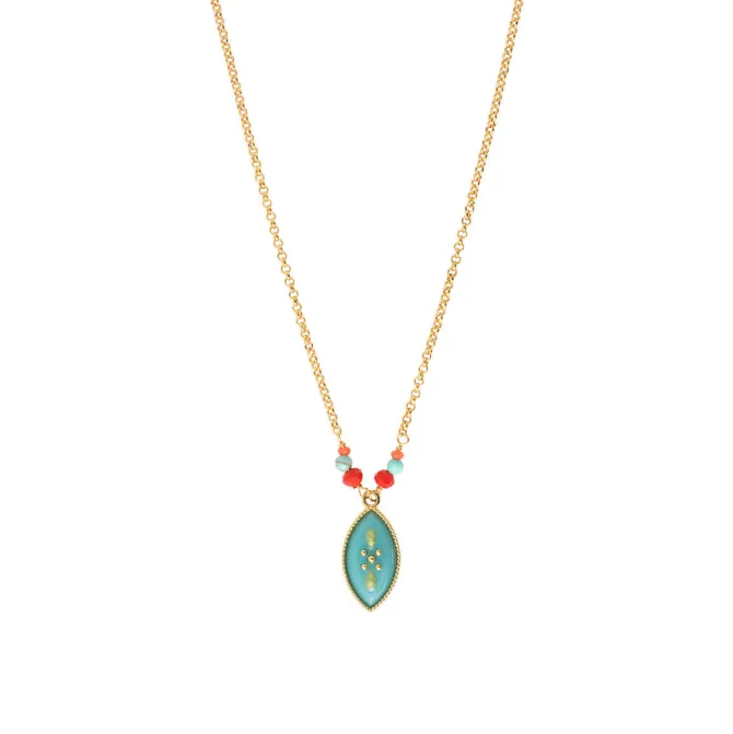 Capraia mid-length necklace - turquoise