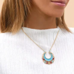 Capraia pendant necklace - turquoise