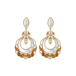 Capraia thin clip-on earrings - white