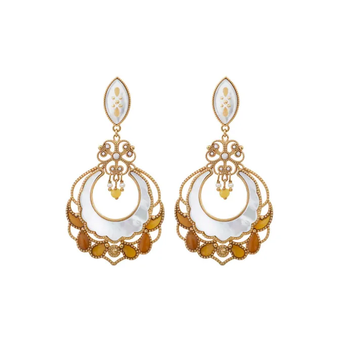 Capraia thin clip-on earrings - white