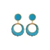Capraia thin clip-on earrings - turquoise