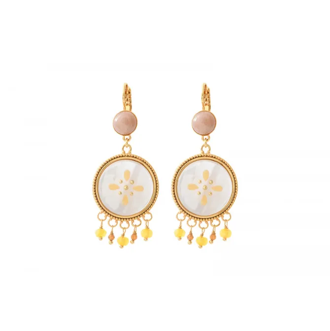 Capraia thin sleeper earrings - white