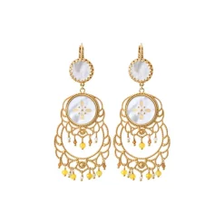 Capraia wide sleeper earrings - white