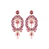 Chiara baroque pierced stud earrings - fuchsia pink