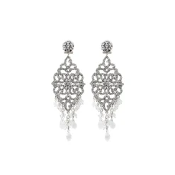 Chiara baroque stud earrings - silver