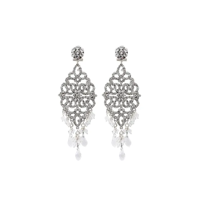 Chiara baroque stud earrings - silver