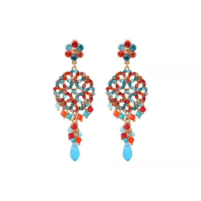 Chiara dangling pierced stud earrings - red