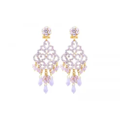 Chiara fine stud earrings for pierced ears - violet