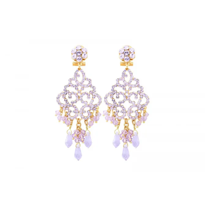 Chiara fine stud earrings for pierced ears - violet