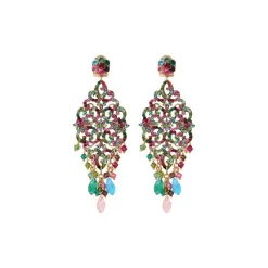 Chiara flower stud earrings - multicoloured