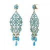 Chiara graphic pierced stud earrings - turquoise