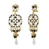 Chiara graphic pierced stud earrings - black and white