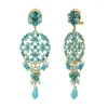 Chiara long stud earrings for pierced ears - turquoise