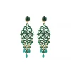 Chiara long stud earrings for pierced ears - green
