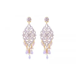 Chiara long stud earrings for pierced ears - violet
