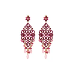 Chiara pierced drop stud earrings - fuchsia pink