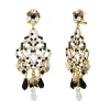 Chiara pierced sleeper stud earrings - black and white