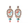 Chiara pierced stud earrings - red and turquoise