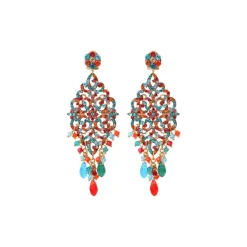 Chiara pierced stud earrings - red and blue