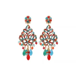 Chiara pierced stud earrings - red