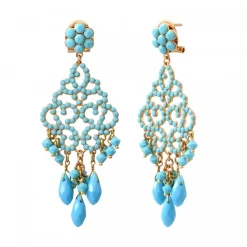 Chiara pierced stud earrings - turquoise