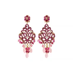 Chiara pierced stud earrings - fuchsia pink