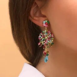 Chiara round stud earrings - multicoloured
