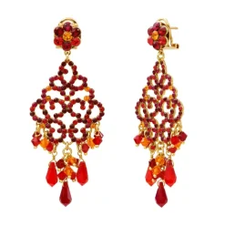 Chiara Solar Pierced Stud Earrings - Red