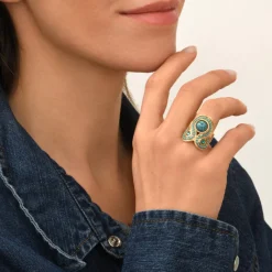 Circus adjustable ring - turquoise