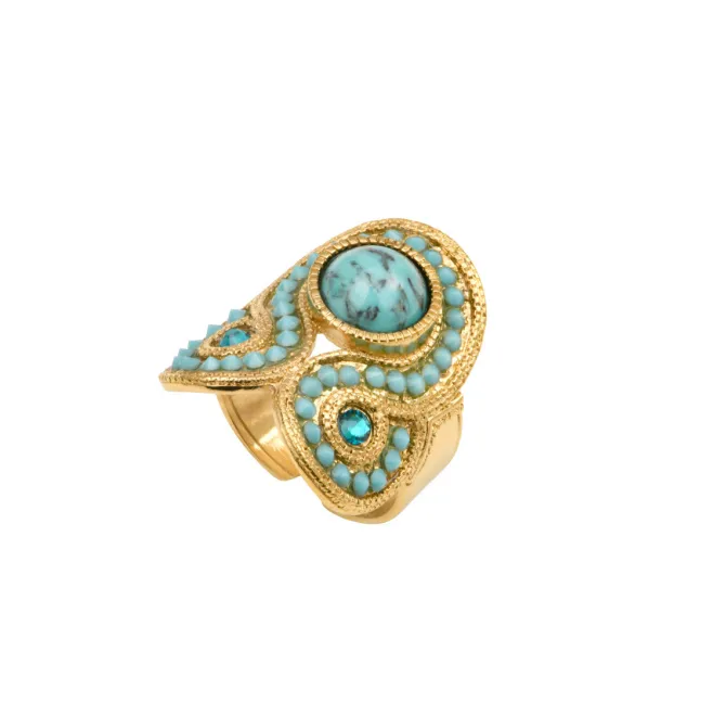 Circus adjustable ring - turquoise